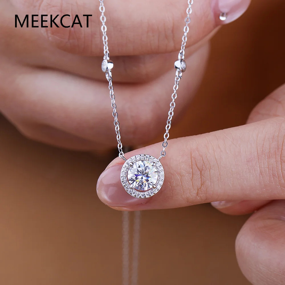 Crystal Choker Necklace - Colares de Moissanite 1/2/3CT para Mulheres,