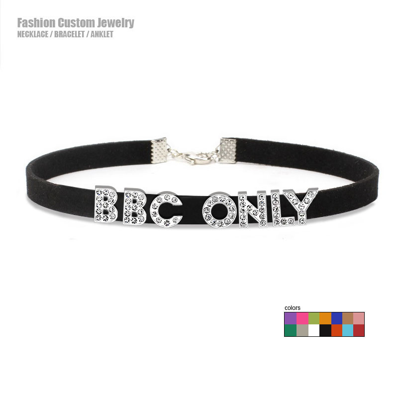 Crystal Choker Necklace - Strass carta bbc apenas colar para