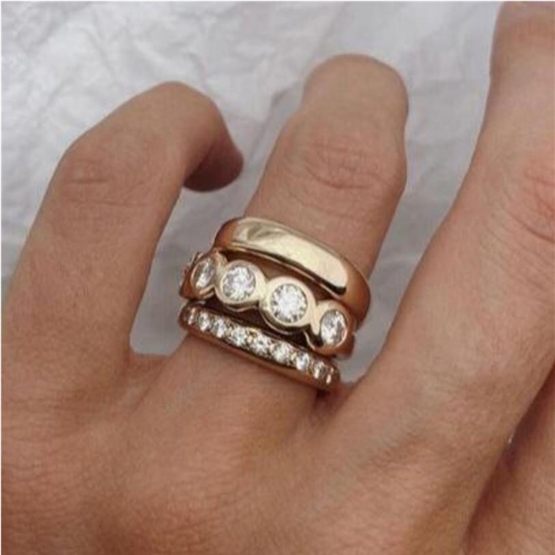 Statement Cocktail Ring - Orzton moda 2024 nova incrustação geométrica