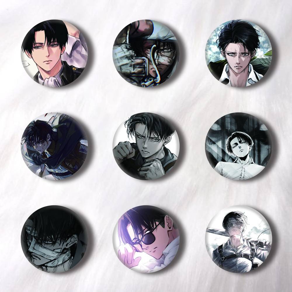 Levi Jewelry & Watches Inc - Broches Criativos Redondos de Anime Levi