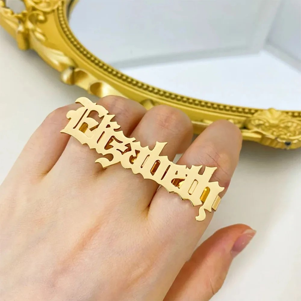 Anel de nome personalizado fem - Statement Cocktail Ring avaliação e preço