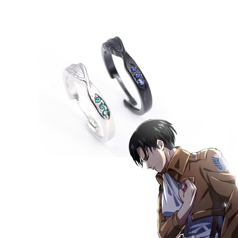 Anime ataque em titã anéis ani - Levi Jewelry & Watches Inc avaliação e preço