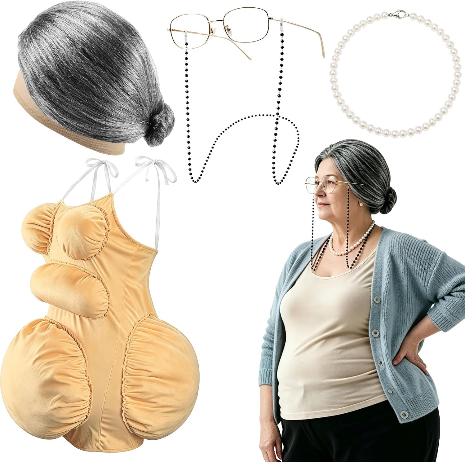Conjunto de Fantasia de Senhor - Pearl Necklace avaliação e preço