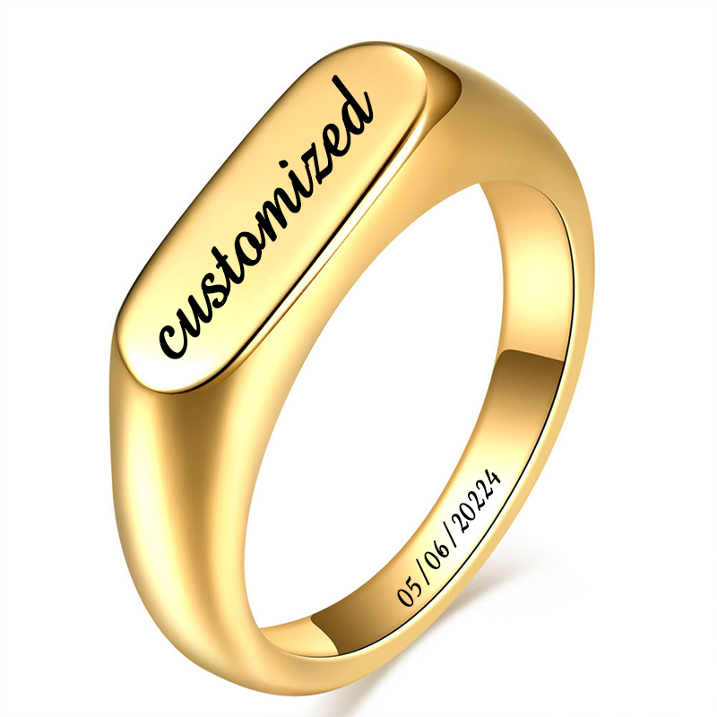 Anéis de sinete de aço inoxidá - Mens Signet Ring avaliação e preço