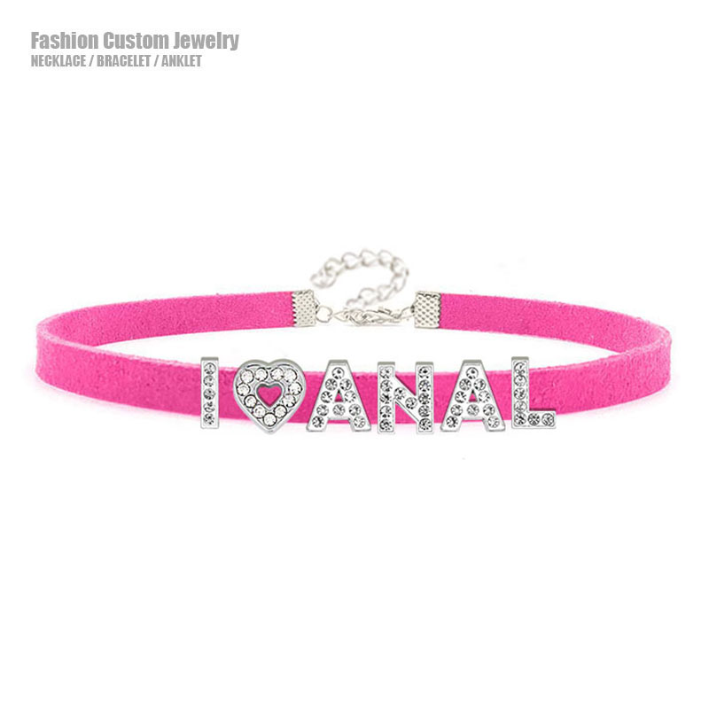Sexy quente strass letras eu a - Crystal Choker Necklace avaliação e preço