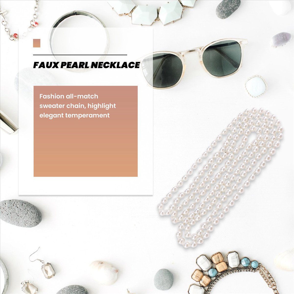 Colar de corrente de suéter lo - Pearl Necklace avaliação e preço