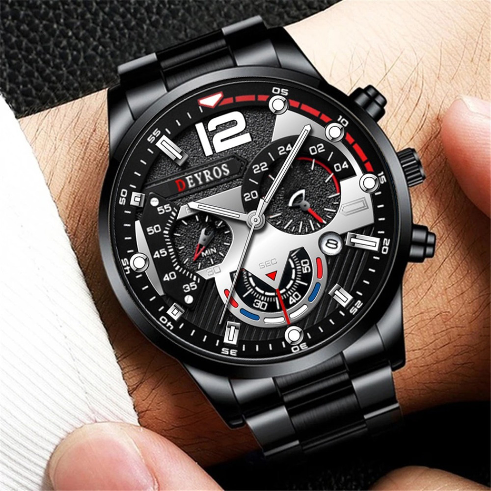 3 pçs/set moda masculina relóg - Best Jewelry Watches For Men avaliação e preço