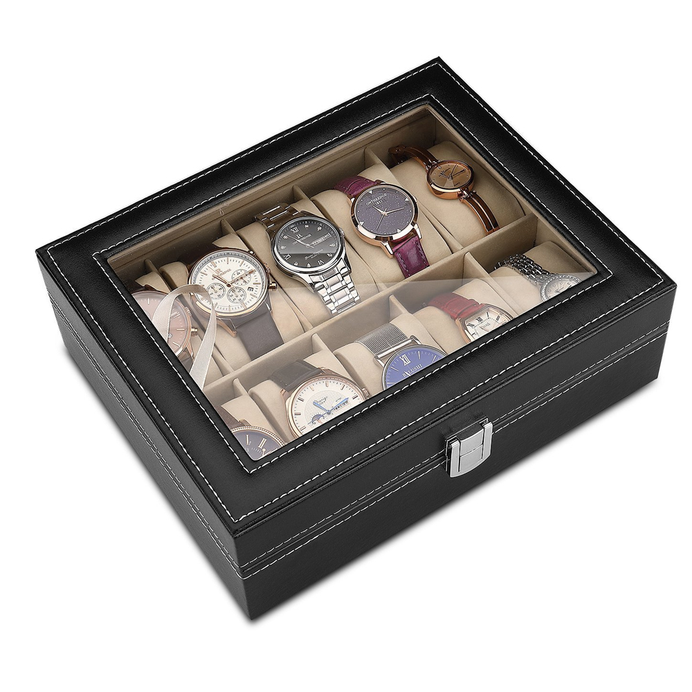 Estojo de couro PU com travess - Best Jewelry Watches For Men avaliação e preço