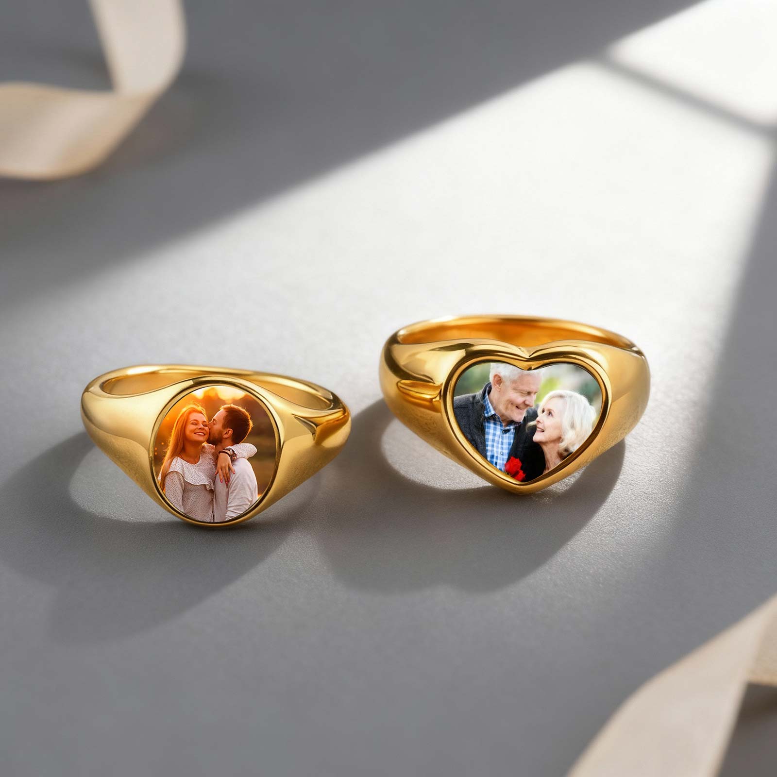 Anel de sinete com foto person - Statement Cocktail Ring avaliação e preço