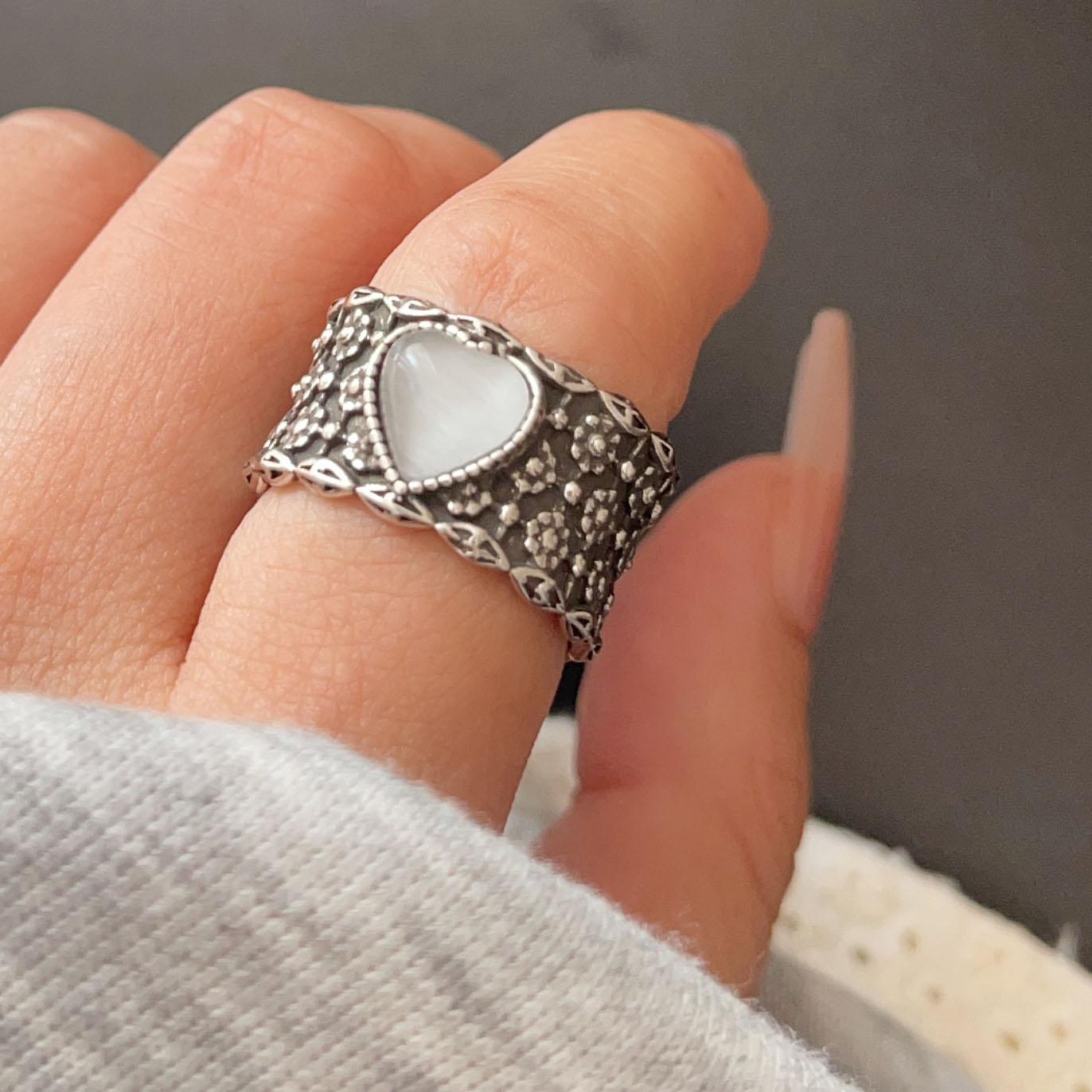 925 anéis de prata esterlina p - Statement Cocktail Ring avaliação e preço